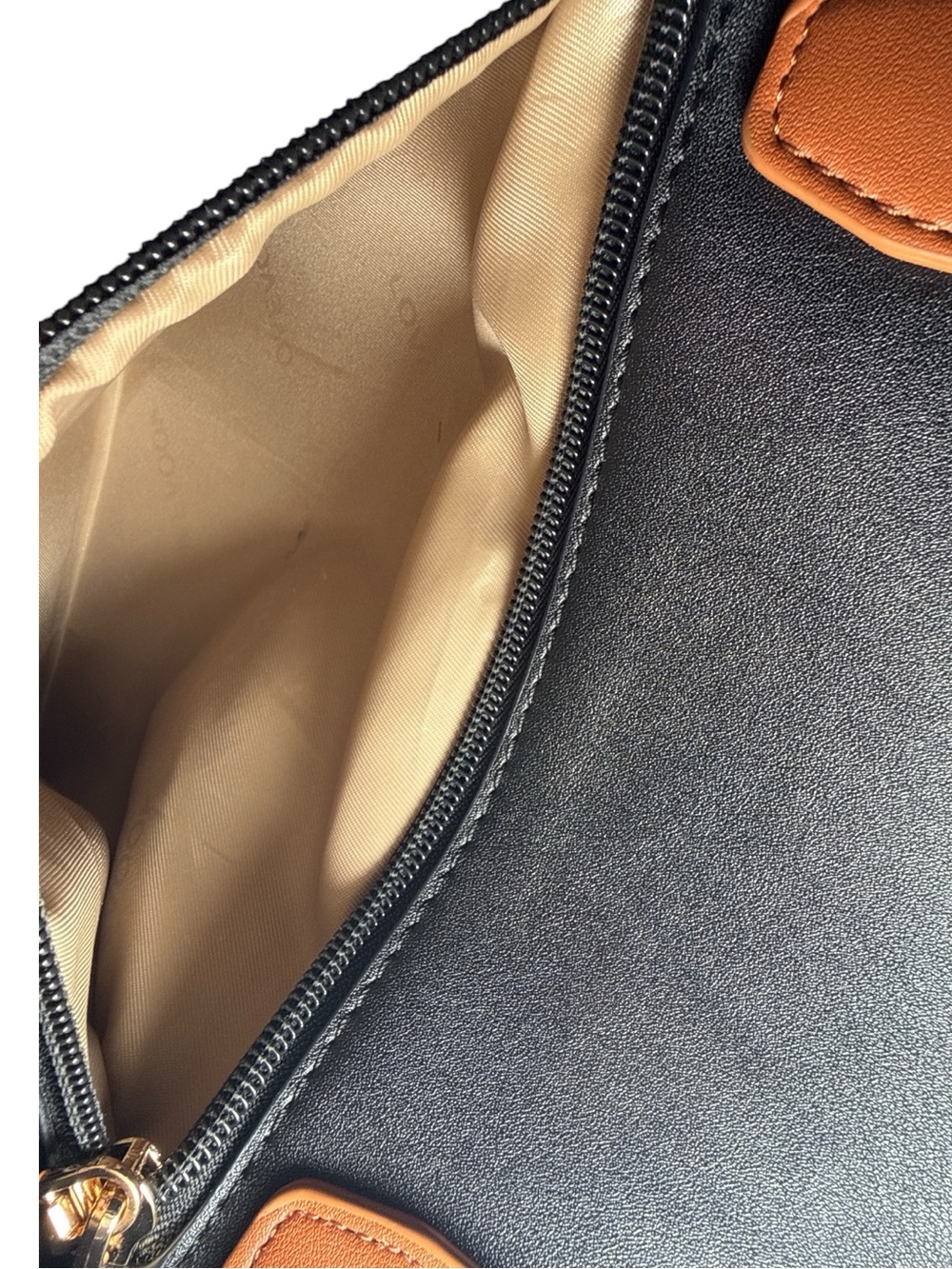 Lovevook Black & Beige Laptop bag with Brown Handles - Picture 9 of 13